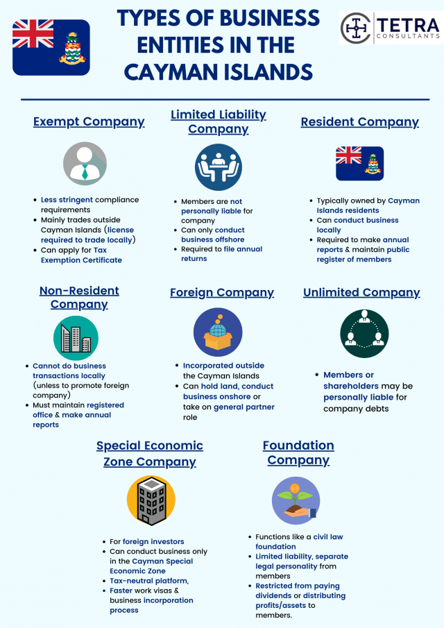Regiser company in cayman islands-types
