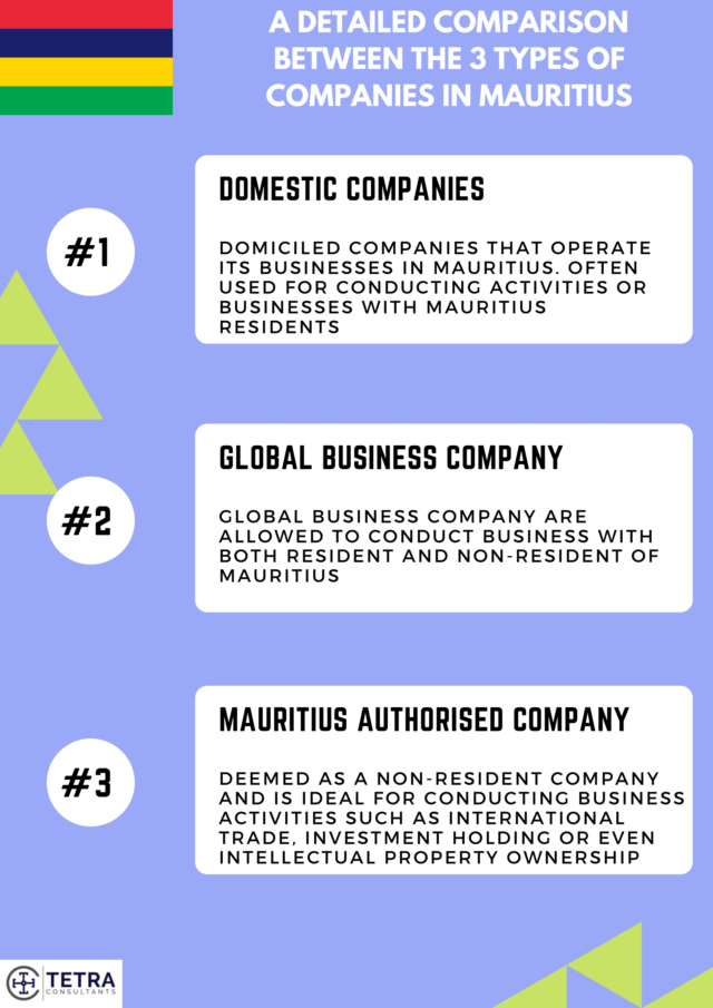 types of companies in mauritius